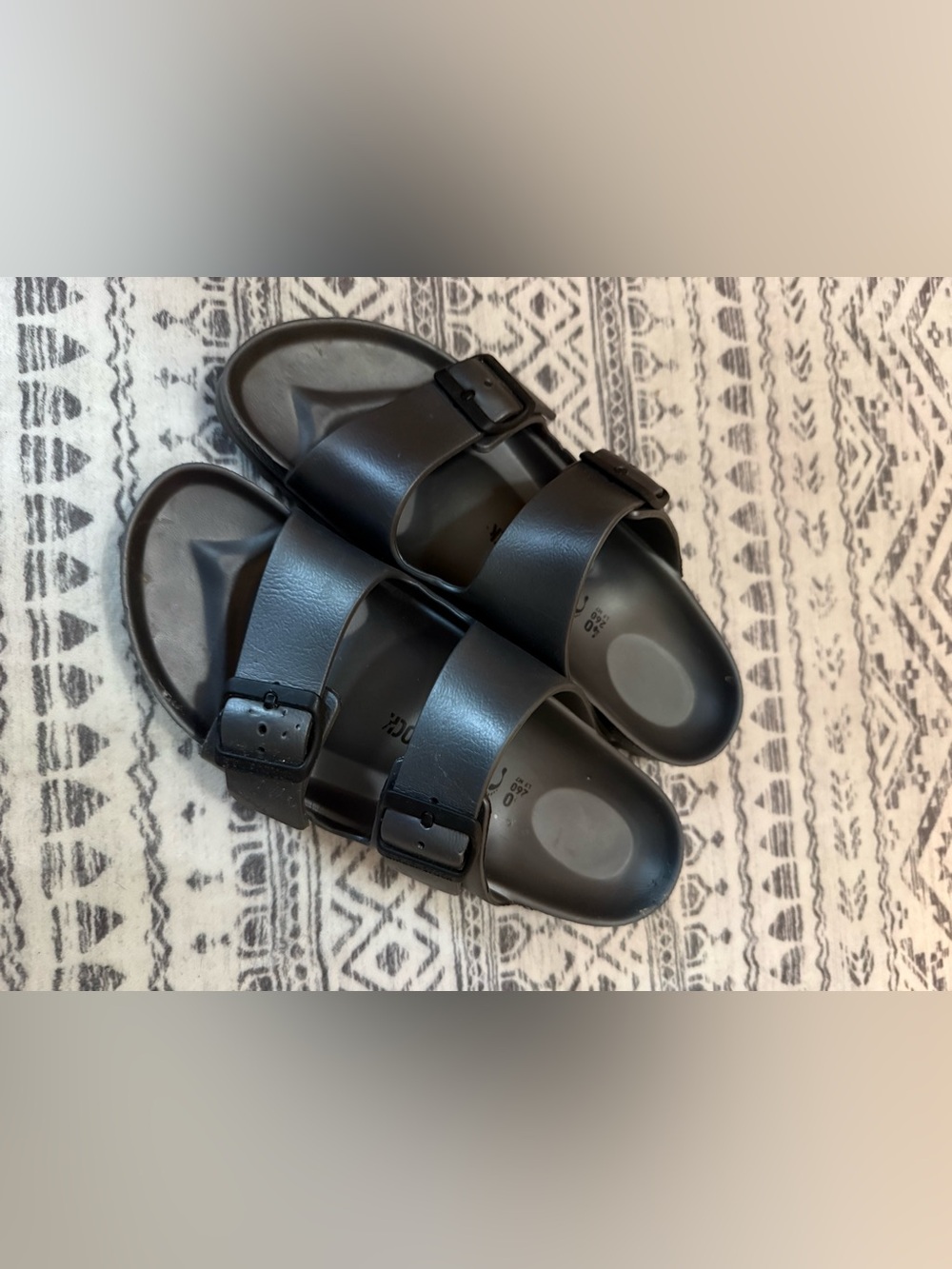 Birkenstock Black Two-Strap EVA Slide Sandals